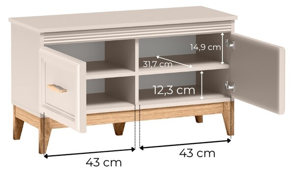 Botník s dvířky ELLENSBURG - kašmír