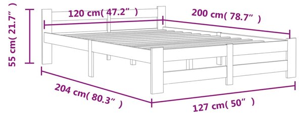 Rám postele bez matrace Bílý masiv borovice 120x200 cm 322000