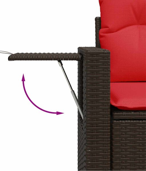 10dílná zahradní sada pohovek s polštáři hnědá polyratan 3220663