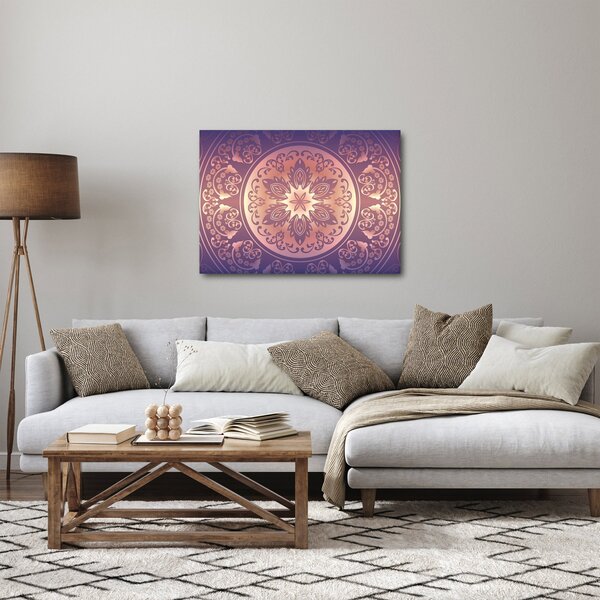 Obraz - Mandala na fialovém gradientu (70x50 cm)