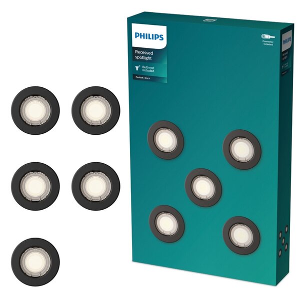 Peridot Rec Kit Rd zapuštěné svítidlo kulaté 7W, AC 220-240, IP20, (5 ks), černá