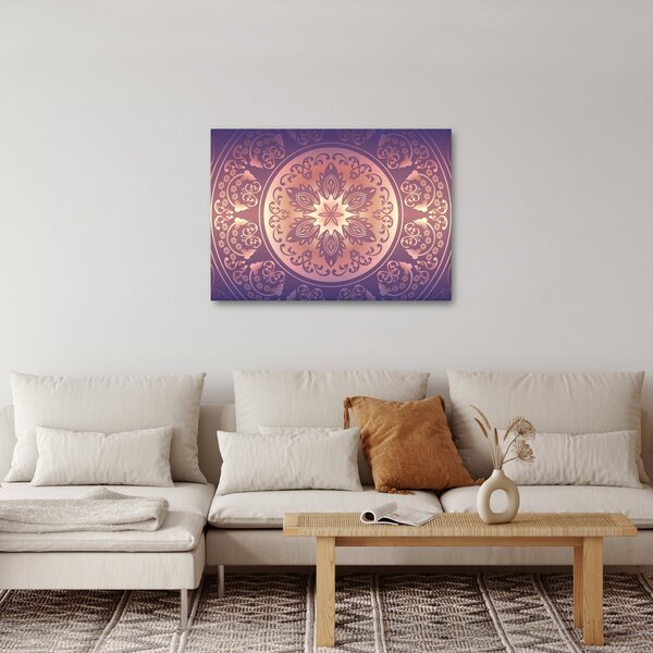 Obraz - Mandala na fialovém gradientu (70x50 cm)
