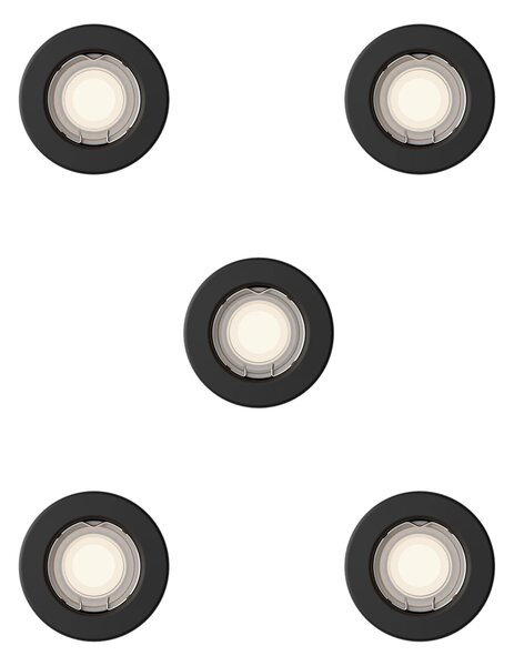 Peridot Rec Kit Rd zapuštěné svítidlo kulaté 7W, AC 220-240, IP20, (5 ks), černá