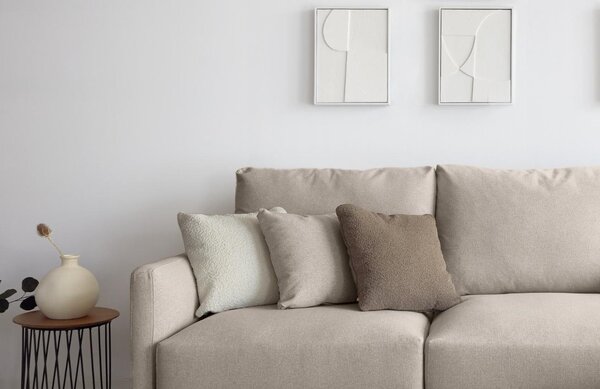 Sada dvou bílých abstraktních obrazů Kave Home Beija 32 x 42 cm