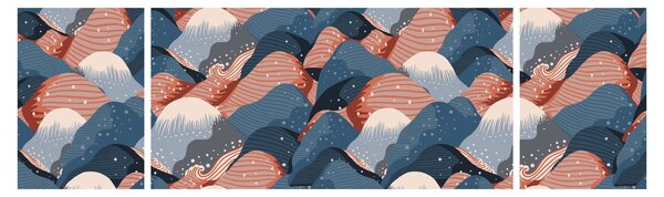Obraz - Vlny a kopce (170x50 cm)