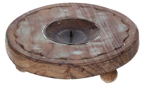 Svíčka podstavec Rustic Flame 15 cm