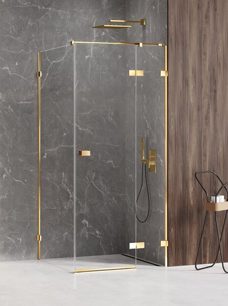 New Trendy Avexa Gold Shine sprchový kout 100x80 cm obdélníkový zlatá lesk/průhledné sklo EXK-1651