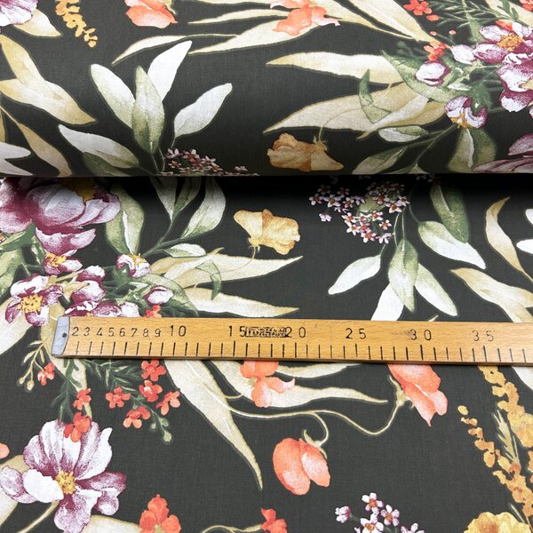 Ervi Bavlněná látka/plátno š.240cm - Květinová elegance - 30132-12, metráž