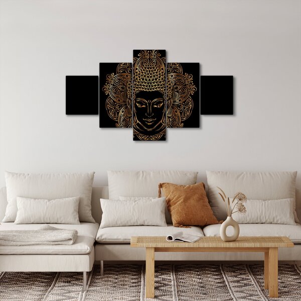 Obraz zlatého Buddhy (125x70 cm)