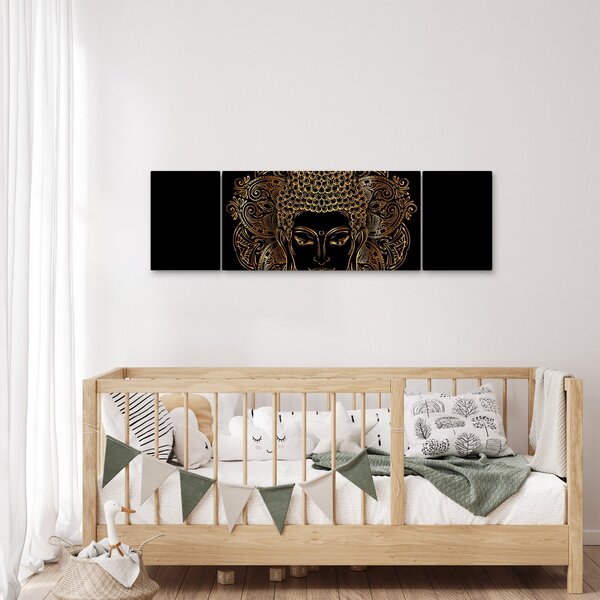 Obraz zlatého Buddhy (170x50 cm)