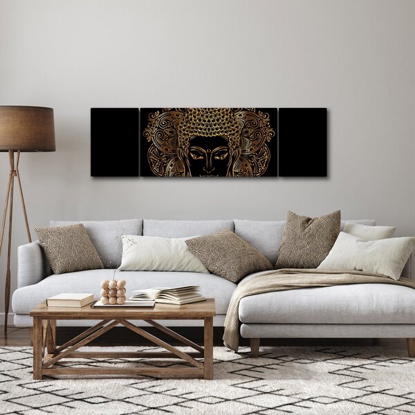 Obraz zlatého Buddhy (170x50 cm)