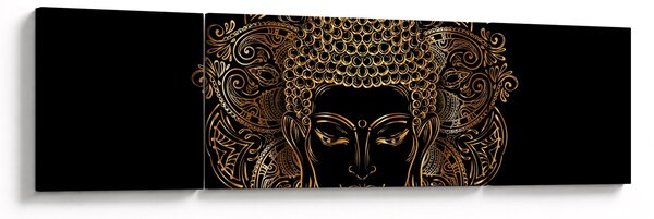 Obraz zlatého Buddhy (170x50 cm)