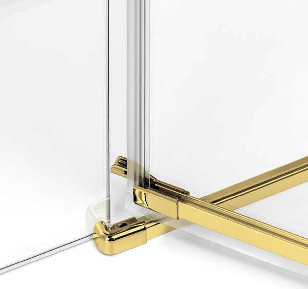 New Trendy Avexa Gold Shine sprchový kout 100x80 cm obdélníkový zlatá lesk/průhledné sklo EXK-1651