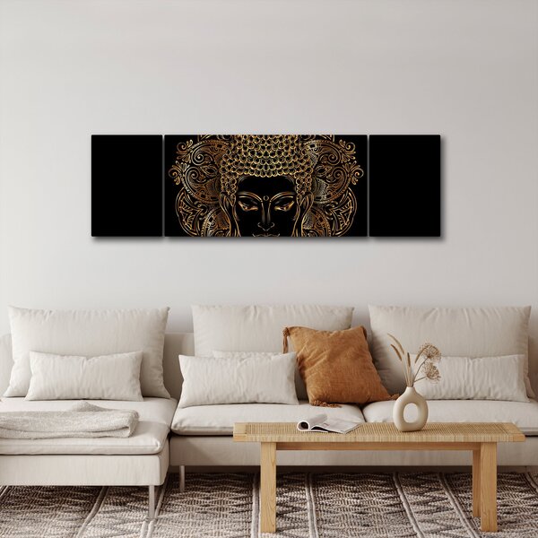 Obraz zlatého Buddhy (170x50 cm)