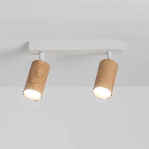Brilagi - Bodové svítidlo SELE 2xGU10/30W/230V bílá/dekor dubu