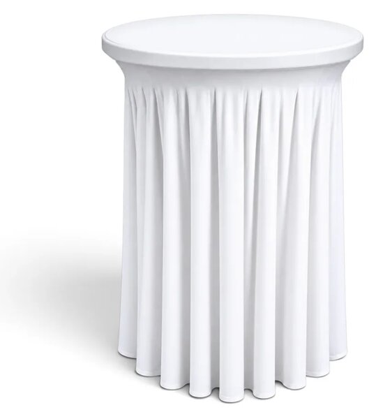 Skládaný strečový potah na bistro stolek Ø80 cm, výška 110 cm – 3 barvy barva Bílá
