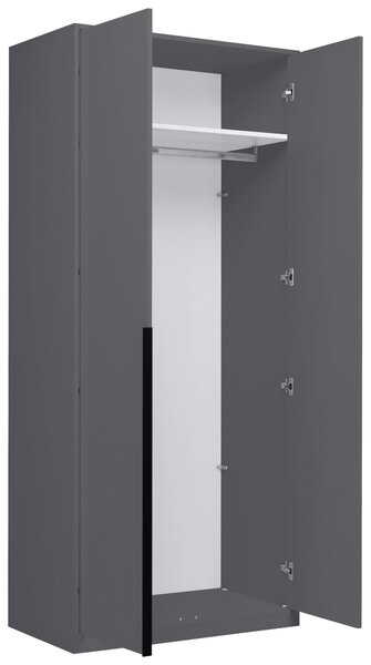 ŠATNÍ SKŘÍŇ S OTOČNÝMI DVEŘMI, barvy grafitu, 93/211/53 cm P & B - Šatní skříně, Online Only