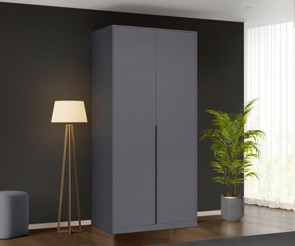 ŠATNÍ SKŘÍŇ S OTOČNÝMI DVEŘMI, barvy grafitu, 93/211/53 cm P & B - Šatní skříně, Online Only