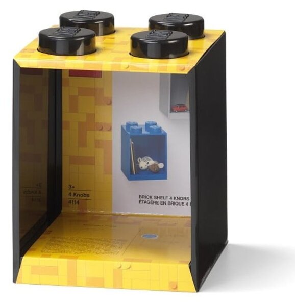 Lego® Černá nástěnná police LEGO® Storage 21 x 16 cm