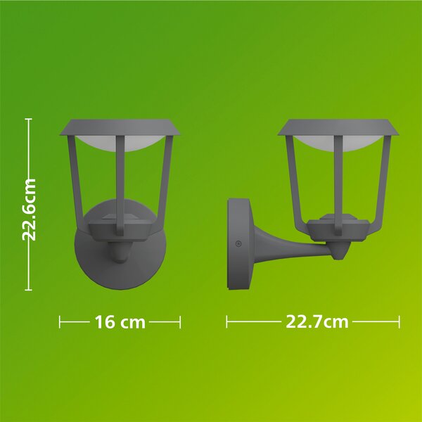 Nuvy nástěnná lampa 4,3W 27K antracit