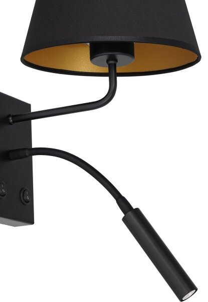 Nástěnná lampa ARDEN 1xE27/60W/230V + 1xG9/8W černá/zlatá