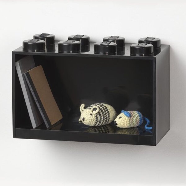 Černá nástěnná police LEGO® Storage 21 x 32 cm