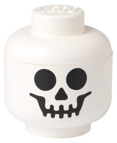 Bílý úložný box ve tvaru hlavy LEGO® Skeleton 27 cm