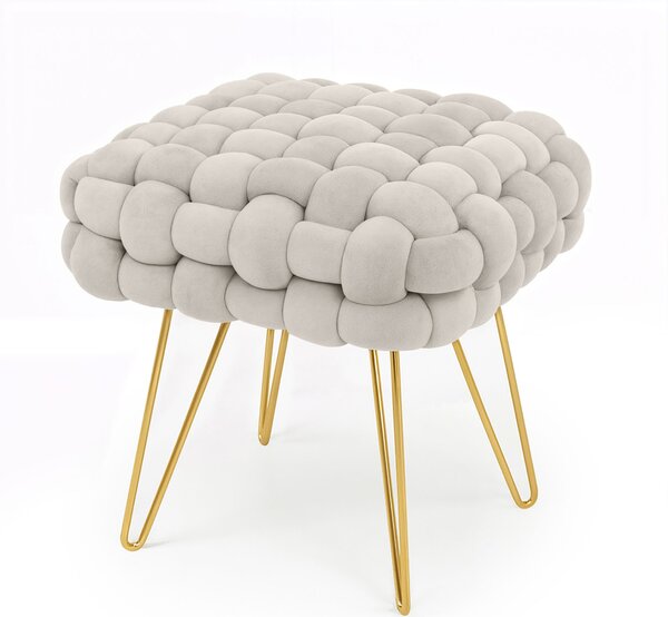 Ak furniture Taburet Dotty krémový