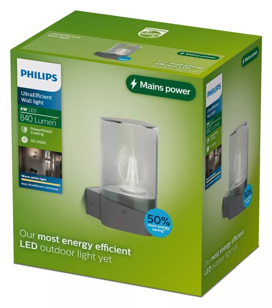 Nayl nástěnná lampa 4W 27K antracit
