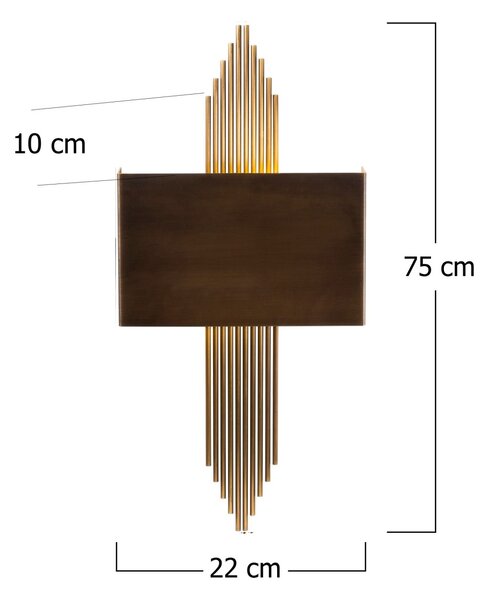 Opviq Nástěnná lampa Miko II mosaz