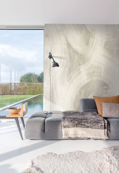 Šedá vliesová fototapeta na zeď, štuk, stěrka, DG4CHA1012-260, Wall Designs IV, Khroma by Masureel