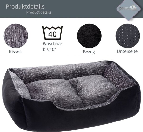Petstuff Pelíšek pro psa, velikost S, 50 x 40 x 17 cm, černý
