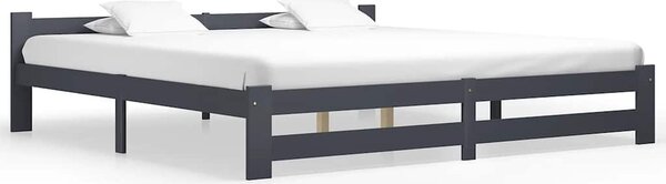 Rám postele bez matrace Tmavě šedý masiv borovice 200x200 cm 322025