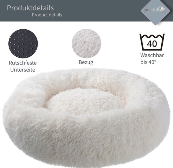 Petstuff Pelíšek pro psa, kulatý, béžový, 60 cm