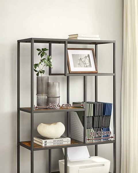 Designová knihovna TAYLOR 180x80 cm, rustikálně hnědá