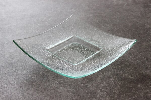 BDK-GLASS Čtvercová čirá mísa 25x25cm