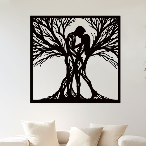 Dřevěný strom SPOJENÍ | Rozměry (cm): 40x40 | Zvolte barvu dekoru: Černá