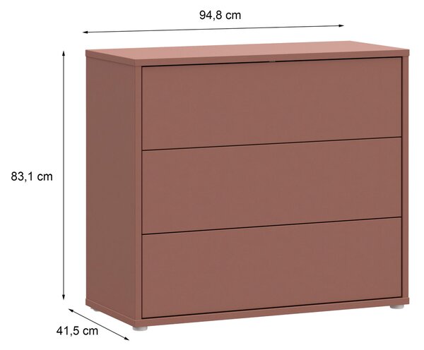 KOMODA, terracotta, 95/83/42 cm Carryhome - Online Only noční stolky, Online Only