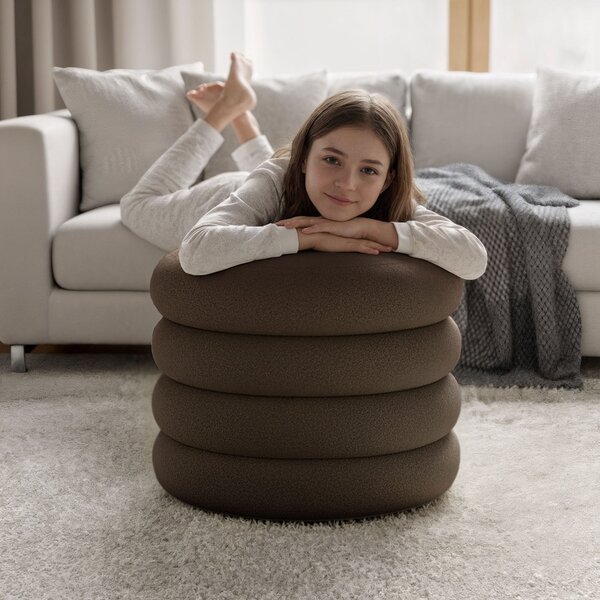 Ak furniture Taburet Mollis hnědý