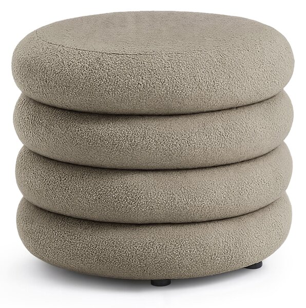 Ak furniture Taburet Mollis bouclé moka