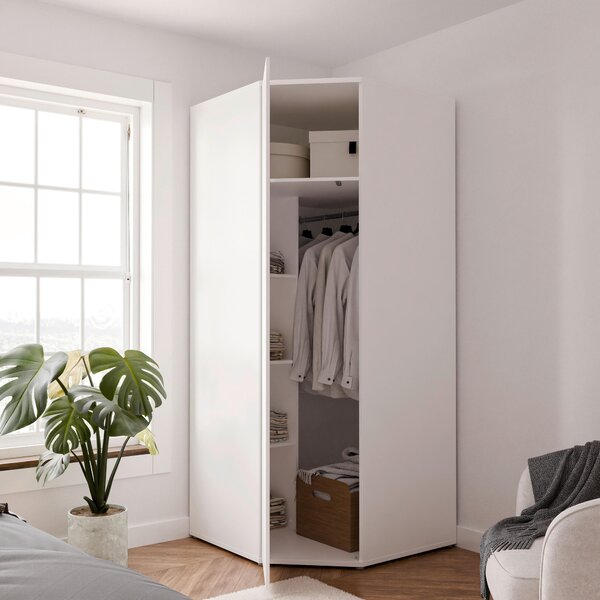 ROHOVÁ ŠATNÍ SKŘÍŇ, bílá, 92/214/92 cm Carryhome - Šatní skříně, Online Only