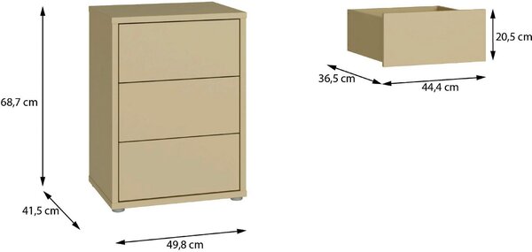 NOČNÍ STOLEK, světle žlutá, 50/69/42 cm Carryhome - Online Only noční stolky, Online Only