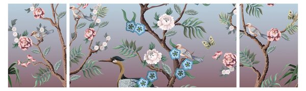 Obraz - Ptačí park (170x50 cm)