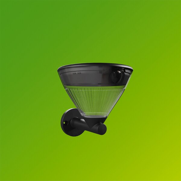 Kyna solární nástěnná zahradní lampa 3,8W 27K černá se senzorem