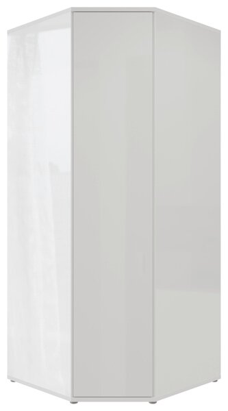ROHOVÁ ŠATNÍ SKŘÍŇ, bílá, vysoce lesklá bílá, 92/214/92 cm Carryhome - Šatní skříně, Online Only