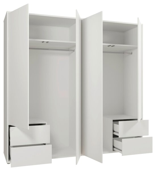 ŠATNÍ SKŘÍŇ S OTOČNÝMI DVEŘMI, bílá, 224/214/60 cm Carryhome - Šatní skříně, Online Only