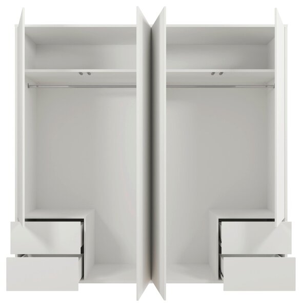 ŠATNÍ SKŘÍŇ S OTOČNÝMI DVEŘMI, bílá, 224/214/60 cm Carryhome - Šatní skříně, Online Only