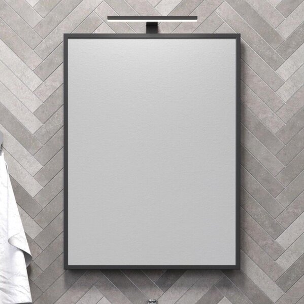 Koupelnové zrcadlo BORGSTED 60x80 cm černá