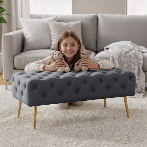 Ak furniture Taburet Monaco grafitový