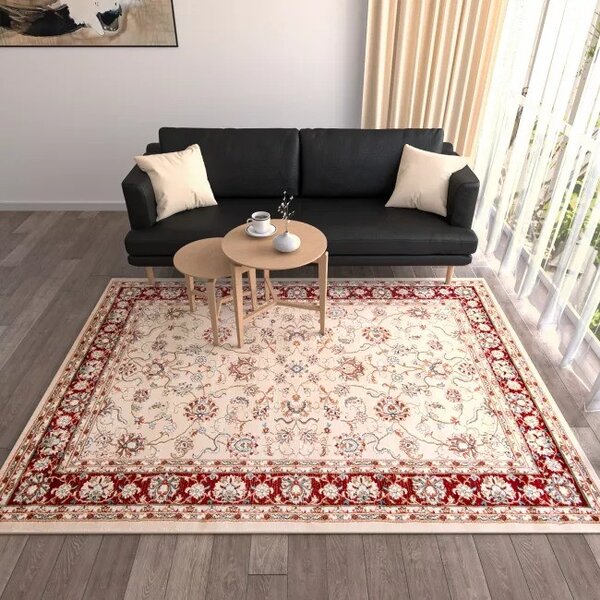 Makro Abra Kusový koberec klasický NEMRUT L423A Světle Béžový Krémový Červený Rozměr: 80x200 cm